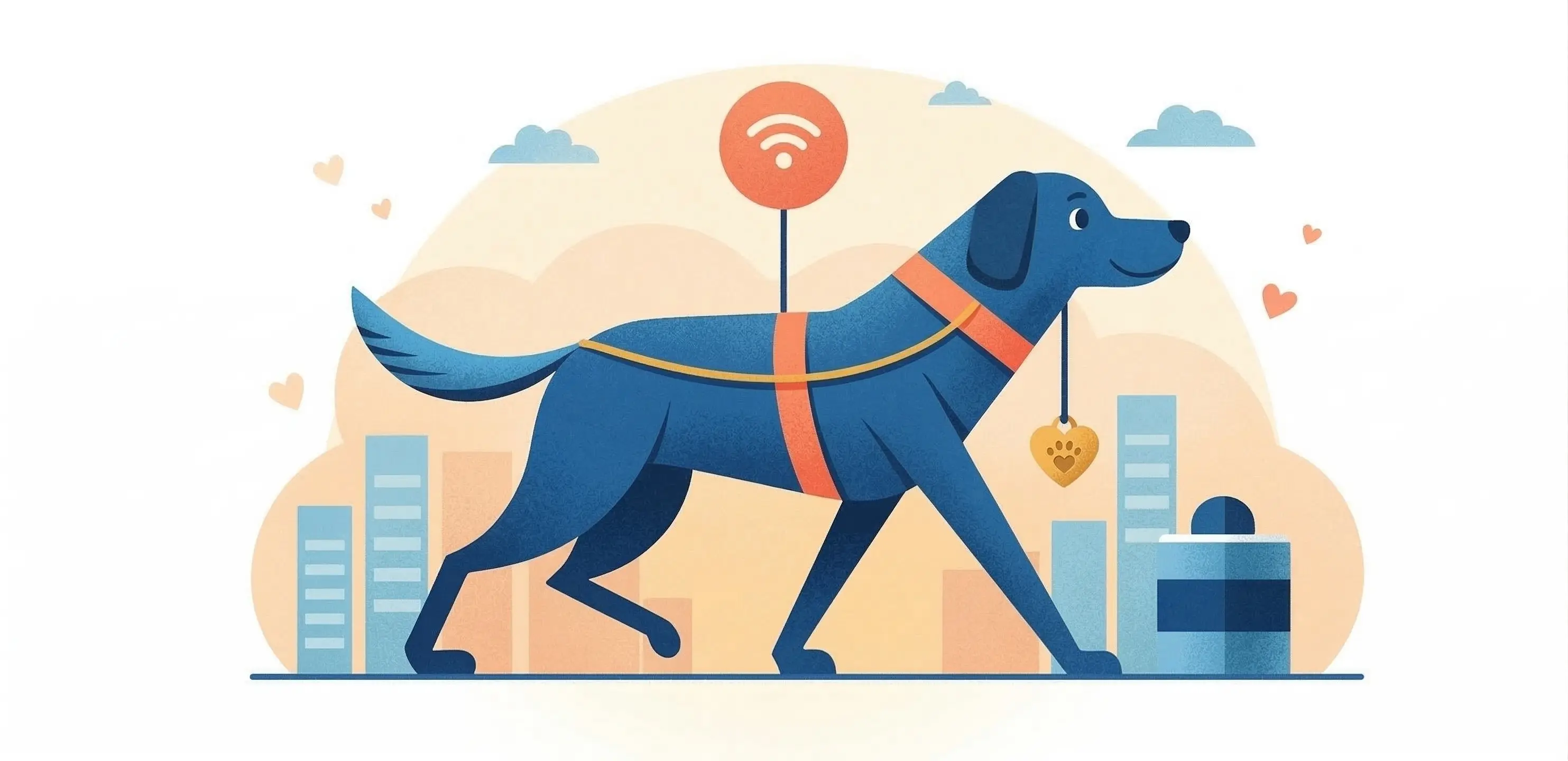 Dog wearing a GPS tracker collar in a backyard — best GPS tracker for dogs that escape